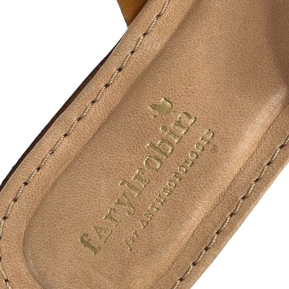Anthropologie x Farylrobin Slingback Sandals Double Bow Suede Leather Brown 6.5 - Picture 10 of 10